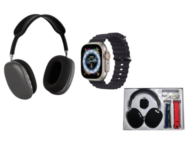 P9 ULTRA SMARTWATCH NEGRO + 2 CORREAS + AUDÍFONOS 🎧